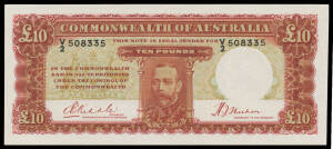 TEN POUNDS: £10 Riddle/Sheehan McDonald #80 R #57, serial 'V/2 508335', EF, Cat $9250. 