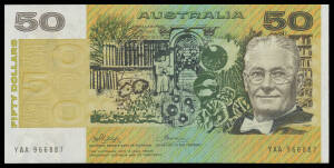 $50 Phillips/wheeler McD #201a, First Prefix 'YAA 966887', and McD #201b Last Prefix 'YAU 417115', both Unc, Cat $3000.