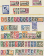 British Commonwealth range with GB Wedding £1; Ascension Jubilee set, KGVI 3d SG 42 + Perf 13 2/6d 5/- & 10/-; Bahamas 1954 Pictorials; Falkland Dependencies Ships 10/- & £1; Gambia 1938-46 & 1953-59 sets; Jamaica KGVI £1; New Zealand QEII 2/6d to 10/-; T - 3