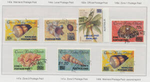 Australian Territories collections the companion used/CTO collection in Seven Seas albums comprising AAT 1957-2001, Cocos 1963-93 (a bit patchy), Norfolk 1947-93, PNG 1952-92, plus some Nauru.
 (100s)