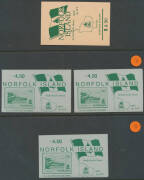 Three stockbooks with duplicated array of used Australia with some better issues noted, an album including 1971 Christmas half-sheet of 50, & an album with useful duplicated mint Norfolk & PNG plus some PNG blocks of 4 & Norfolk booklets, etc. (Qty)