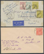 Bundle of mostly 1930s Australian flight covers with a few scarcer intermediates, 1931 Kingsford Smith set on FDC being a Melbourne-Sydney commemorative cover signed "C Kingsford Smith", 1936 cover to London from "Scipio" crash with 'DAMAGED/BY SEA WATER' - 2