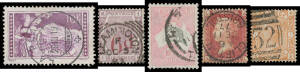 Four old-time albums with some better used items noted including Queensland QV to &pound;1, Victoria 2d Queen-on-Throne, Laureates to 8d, City Express Messenger Despatch Stamp, Roos including CofA 10/- grey & "aniline" pink, KGV Heads to 1/4d, Kooka M/S *, GB 