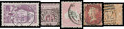 Four old-time albums with some better used items noted including Queensland QV to £1, Victoria 2d Queen-on-Throne, Laureates to 8d, City Express Messenger Despatch Stamp, Roos including CofA 10/- grey & "aniline" pink, KGV Heads to 1/4d, Kooka M/S *, GB