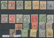 Small stockbook of bits n pieces including Australia First Wmk Large 'OS' 3d to 6d, Third Wmk &pound;1 brown & blue (reperforated) & Bicoloured Postage Dues 3d to 10/- CTO, Great Britain 1883-84 9d with 'GOVT/PARCELS' Overprint & 1/- plus 10/- ultramarine, plus - 4