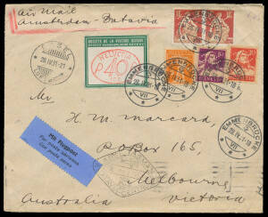 Mostly foreign mail to Australia with strong 1930s to WWII content from Europe including Spanish Civil War censor mail, 1931 from Switzerland with perfins to 1fr x2, 1938 airmail from Eritrea, WWII cnesored airmails from Costa Rica & Yugoslavia, etc, also