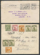 Mostly foreign mail to Australia with strong 1930s to WWII content from Europe including Spanish Civil War censor mail, 1931 from Switzerland with perfins to 1fr x2, 1938 airmail from Eritrea, WWII cnesored airmails from Costa Rica & Yugoslavia, etc, also - 2