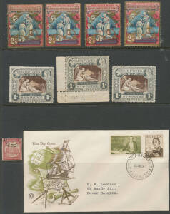 Australia with Decimal postage to $10, illustrated FDCs for 1936 SA Centenary & &pound;sd Navigators 5/- to &pound;2, some Territories & New Guinea with a few NWPI. NSW with 1d Sydney View and 1897 Chariry 1/- x3 & 2/6d x4 all mint, and some postmarks.