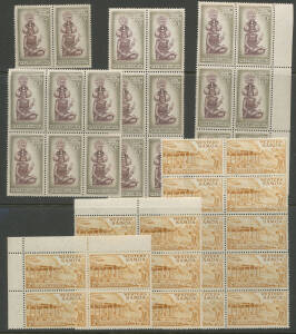 PACIFIC ISLANDS: Box containing duplicated sets, blocks, used and CTO in envelopes including Fiji 1959 Wmk Script to 1/-, 1962 2/- booklet x5, 1965 to 2/-; Gilbert & Ellice 1940 Postage Dues to 1/6d SG D1-8 x20, 1965 to 1/6d, 1968 decimals; Samoa 1952 par