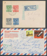 BIRDS: Balance of the covers including Cook Islands 1903 registered with four Torea values, Penrhyn with 1/- Bird x10!, India 1941 Kalyan-Bombay pigeongram & cover, GB 1948 Wedding FDC (the Bird connection escapes us!) & 1954 tiny cover with Herm Is Pigeo - 2