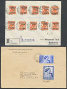 BIRDS: Balance of the covers including Cook Islands 1903 registered with four Torea values, Penrhyn with 1/- Bird x10!, India 1941 Kalyan-Bombay pigeongram & cover, GB 1948 Wedding FDC (the Bird connection escapes us!) & 1954 tiny cover with Herm Is Pigeo - 4