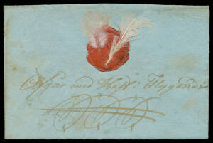 BIRDS: Sweden 1809 & 1816 Royal Mail entire "feather letters", the first endorsed "med Hast" (= with haste) & both with two feathers secured in wax seals & with the characteristic "roundels" signifying express delivery, the first a bit stained. (2)