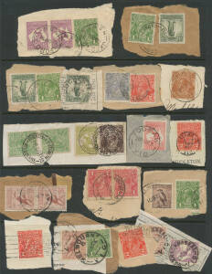 Carton of KGV Heads, Kangaroos and Commemoratives on and off-piece with blocks and multiples, potential goldmine for postmarks and varieties, condition mostly very fine. Inspection recommended. (1000s)