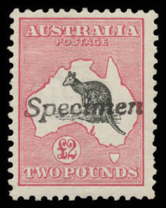 Mint selection comprising First Wmk &frac12;d to 1/- (no 4d or 6d) & a very attractive &pound;2 with 'Specimen' Handstamp, Third Wmk 6d blue, 1/- punctured 'OS', 2/- maroon (with Inking Flaw on 'GE' OF 'POSTAGE') & &pound;1 grey 'SPECIMEN' Types C (hinge remainder) & D, and