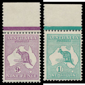 1d 2d 4d 5d 9d (marginal) & 1/- (marginal), variable centring, some minor gum aging, unmounted, Cat $3975. (6)