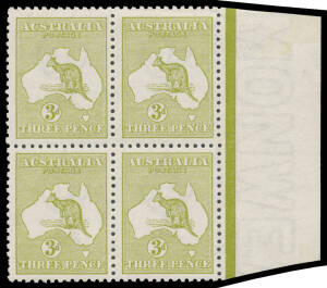 1d Die II 2d 2½d & 3d (marginal, from the right of the sheet) blocks of 4, lightly mounted, Cat $1500.
 (4 blocks)
