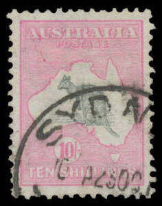 10/- grey & pink, very well centred, Sydney cds, Cat $1100. Advertised retail $975.