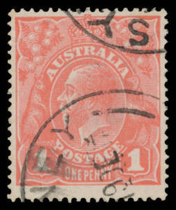 1d salmon eosin BW #71S, 'SYDNEY/19DE17/...' cds, Cat $2500. Michael Drury Certificate (2016) states "G27 deep salmon eosin...Sydney No 45..."