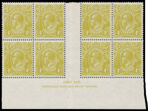 4d greenish olive John Ash Imprint block of 8 BW #116(3)z, unusually well centred for an imprint block, unmounted, Cat $450+ as singles plus a premium for the imprint.