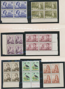 Two albums mostly of blocks of 4 with Birds & Navigators, 1972 Christmas 35c x2, etc, later values to $5, also Navigators 'SPECIMEN' set, Soil/Medical gutter strip of 8, Flight block of 20, 1971 Christmas blocks of 25 x2 (one CTO), all we checked are unmo
