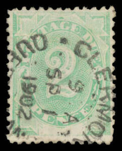1902 Blank Tablet ('NSW' Removed) 1d Perf 11x11&frac12;, 2d Perf 12 & 2d Perf 11x11&frac12; all with the Watermark Inverted BW #D3 5a (unpriced used in the ACSC) & 6a, cds cancels, Cat $650 + #D5a. (3)