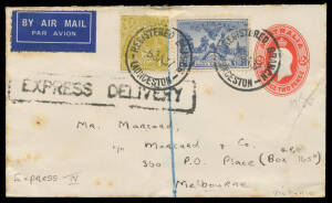 Batch of covers with Victorian 'RETURNED LETTER' Envelopes x4 (three registered), 1937 Launceston-Melbourne with boxed 'EXPRESS DELIVERY' h/s, inwards from USA with Postage Dues x3, 1939 to Germany with 'UNDELIVERABLE/...' h/s, etc, also WWII War Savings 