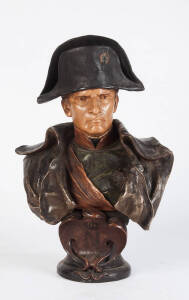 A large painted terracotta bust of Napoleon, French circa 1900