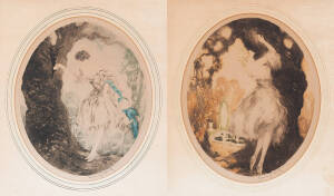 Louis Icart (French 1888-1950) Women in landscapes