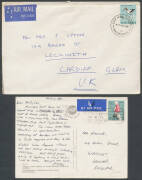 1966-71 Definitives study of usages with values to $1 represented including single and multiple frankings, domestic and overseas airmails, advertising covers and taxed mail, noted QEII 1c brown punctured 'G/NSW' on local OHMS cover, 3c Coil x10 on local r - 3