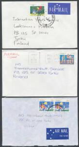 1989 Sports large accumulation of covers to International Youth Service, Finland mostly by airmail including single, multiple and mixed frankings, some stationery, underpaid mail, OHMS covers, potential postmark interest. Ideal lot for study of this issue