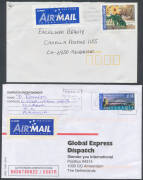 2001+ International Post large accumulation of covers and some postcards mostly sent by airmail to Europe, noted a few mixed domestic/international frankings and underpaid mail, potential postmark interest, duplication but ideal lot for study of these iss - 2