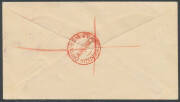 1932 Sydney Harbour Bridge set to 5/- with both 2d values tied to illustrated cover by '5TH AUSTRALIAN PHILATELIC EXHIBITION/23MR32/SYDNEY' diamond d/s in green with blue/black Exhibition registration label alongside and '5TH AUST PHILATELIC EXHIB/23MR32/ - 2