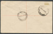 1934 Centenary of Victoria Perf 10&frac12; set tied to Orlo-Smith FDC by 'REGISTERED ELIZABETH ST/ 2JL34/MELBOURNE' cds with blue/black 'Elizabeth St' registration label alongside, Cat $750. - 2