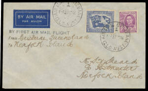 1946 (Nov 30) First Flight Brisbane-Norfolk Island per "Sunderland" Flying Boat AAMC #1080a, blemishes, Cat $900.