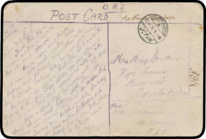 1915 "Gallipoli Fiasco" exhibit pages for the Fourth to Sixteenth Troopship Convoys with postcards (mostly) & covers identified by ship & convoy, many with AIF censor handstamps including scarce types notably 'A.I:F,/Passed by Censor No 40' & crowned-oval