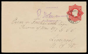 REPATRIATION: 1918 "Star" 1d red Envelope to a civilian internee from his wife (endorsed on the flap) with 'ALBANY/11MR18/WESTERN AUSTRALIA' cds, Lt-Col Holman censor h/s. [It seems likely that the wife was being deported but the husband remained in custo