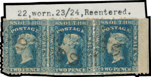 1860-72 Perforated Diadems Perf 12 2d pale blue Plate I SG 133 annotated study of imperforate remainders subsequently Perf 12 including "Blistered" units & many noted as "Damaged and Re-Entered", etc, includes strips of 3 x8 (one vertical) & a strip of 4,