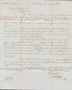 1852 British mercantile entire to Sydney "p Chusan Steamer" with London Maltese Cross & 'SHIP-LETTER/ =LONDON=' d/s both of MY14/1852 & both in red, rated "8" in red as a shipletter, 'SHIP LETTER/[crown]/ AU*4/1852/SYDNEY' arrival b/s & very fine strike o - 3