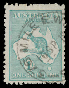 TRAVELLING POST OFFICES: '376 MILE E.W. [RLY]/16SP18/S [A]' very fine strike on Third Wmk 1/- Roo. Rare.
