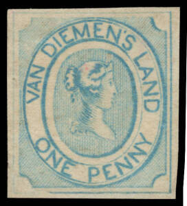 1853 Couriers Early Impressions on Medium Soft Yellowish Paper 1d pale blue as SG 1 but an Intermediate Impression, tiny red spot on top of Queen's head & faint bend, unused, Cat £12,000. Ex Koichi Sato. [This stamp exhibits a strange reaction under ultra