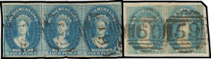 1855-67 Imperf Chalons partly-mounted collection with London Printings on Star Wmk Paper 1d, 2d x2 & 4d x21 including three pairs & very attractive strip of 3; No Watermark 2d & 4d x2 + Pelure Paper 1d; Numeral Watermarks with pieces of watermarked paper 
