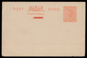 POSTAL CARDS: 1917 Re-Issue of Severed Reply Cards (1d+)1d Die II reply-half with 'REPLY' Barred-Out Stieg #P37a, stained on the reverse, unused, Cat $300 (2001). RPSofV Certificate (2016).