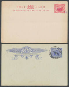 Mostly Postal Cards including &frac12;d & 1d x2 each with 'SPECIMEN' handstamp, 1d CTO with concentric-circles cancel x2, 1&frac12;d on 2d with Double Surcharge (creased), 1&frac12;d CTO with Perth cds, 1d+1d & 1&frac12;d+1&frac12;d Reply Cards unused, etc, also 2d Letter Card & 2&frac12;d Envelo