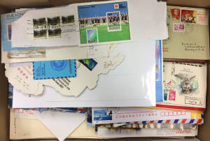 Large box of covers mostly related to China's Antarctic Programme, many on display pages, plus other Antarctic covers. Colourful. (100s)