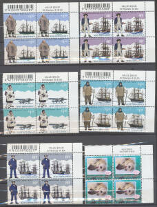 NEW ZEALAND: Mainly modern array of mostly corner blocks of 4 or 6, unmounted. Face value stated to exceed $NZ900.
 (few 100)