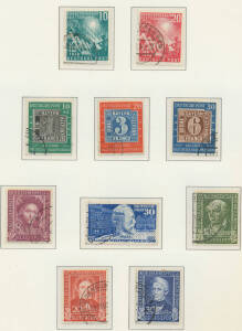 Two expensive Leuchtturm hingeless albums with West Germany including 1949-53 issues SG 1033-1098 complete, 1955 Relief Fund set, then sparse coverage to 1977; and Berlin 1949-54 Buildings, Goethe 20pf & 30pf, and oddments to 1978; Cat &pound;1600+.
