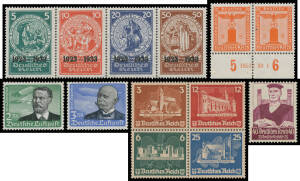 1933-45 mint collection mostly complete from late 1933 onwards with many extras including positional pieces, blocks, shade & gum varieties, noted 1933 Hindenburg 'Lozenges' Watermark set, 1933 Nothilfe Charity Anniversary overprints strip of 4 from minish