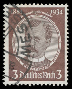1934 Colonial Explorers 3pf L&uuml;deritz reddish brown/dark sienna shade Mi #540yb, Cat &euro;600. Schlegel photo certificate (2009).