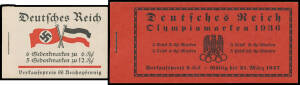 1933-45 Booklets all-different selection commencing with Frederick the Great, Wagner Operas (slightly discoloured cover), Hindenburg x11 with differing combinations, advertising and edition numbers, Charity semi-postals 1933-40 inclusive, Berlin 1936 Olym