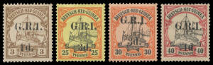 1914-15 6mm Spacing '1d.' on 3pf to '4d.' on 40pf SG 1-9, SG 1 & 4 with hinge remainders, otherwise lightly mounted & a couple of low values are unmounted, Cat &pound;2500+.
 (9)